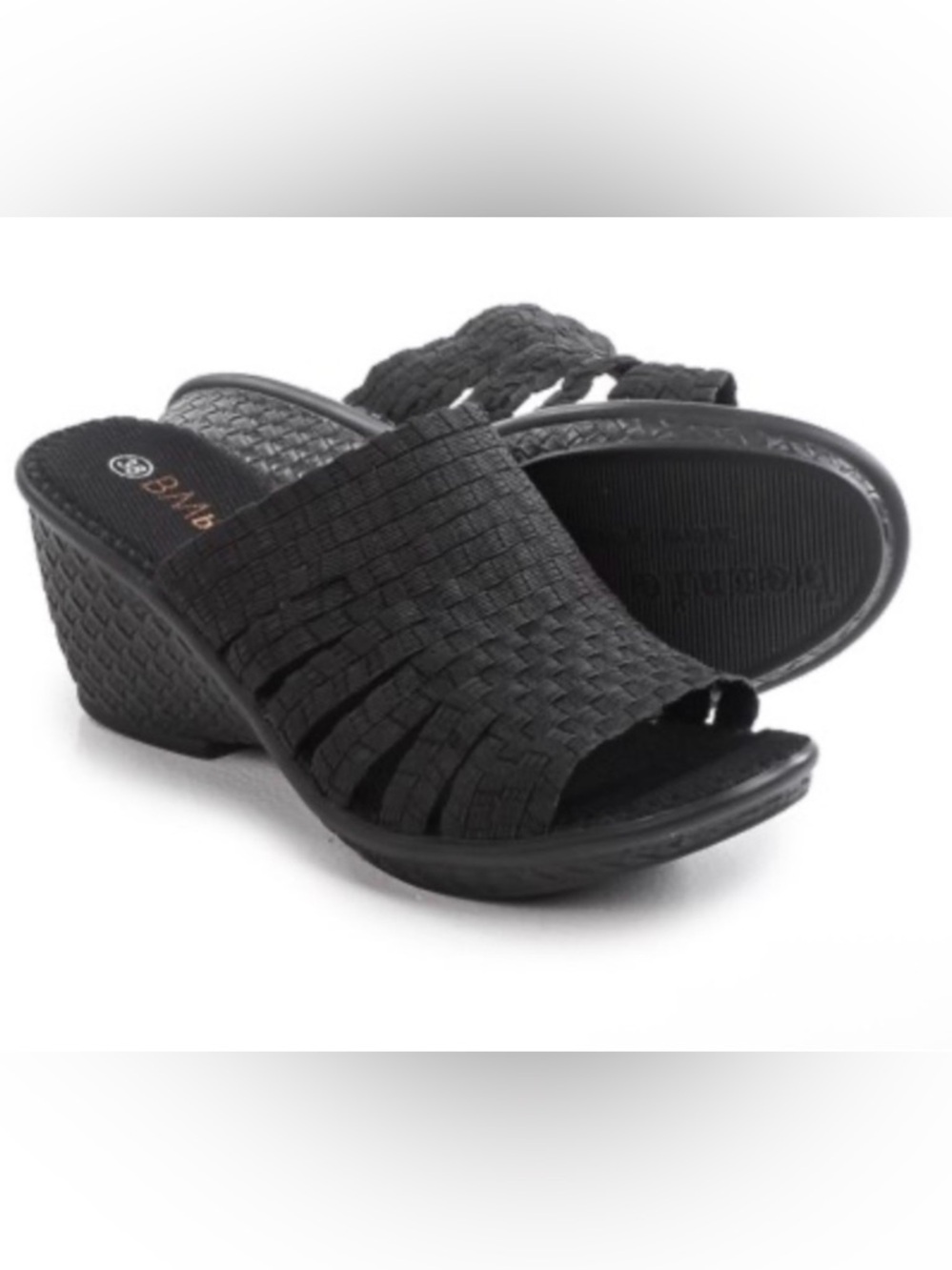 Black Woven Slide Mules for Women - Unbranded